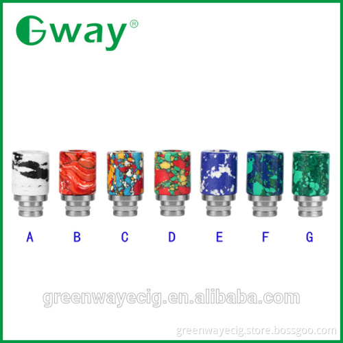 2015 latest wide bore 510 stone texture turquoise drip tip for atomizer multi colors by greenway